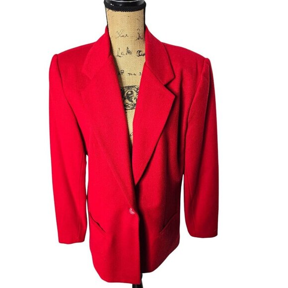 Vintage Classic Red Wool Blazer - Picture 2 of 16